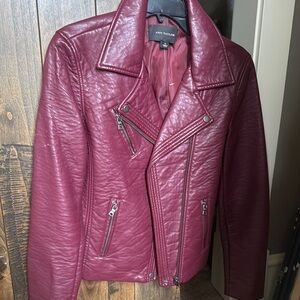 Ann Taylor Women's Burgundy Leather Jacket